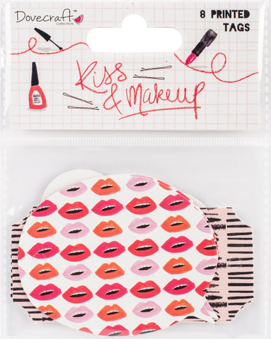 Dovecraft Kiss & Make Up Cardstock Tags 8/Pkg