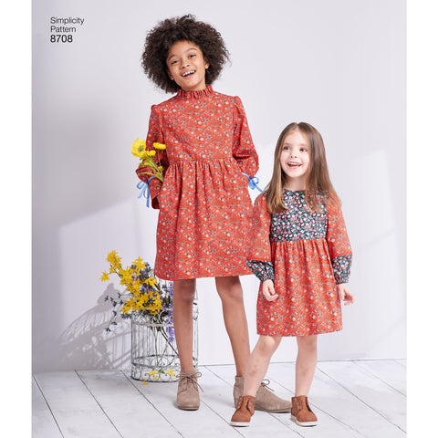 Simplicity Girls Dress With Sleeve Variations