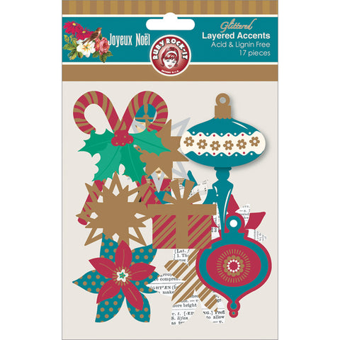 Joyeux Noel Layered Accents 17/Pkg