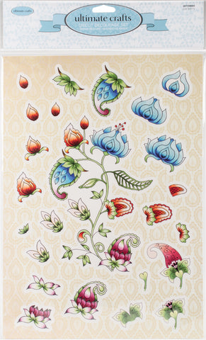 Ultimate Crafts Bohemian Bouquet A4 Decoupage Kit 2/Pkg