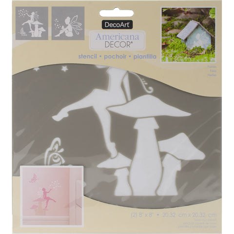 Americana Decor Stencil 8"X8" 2/Pkg