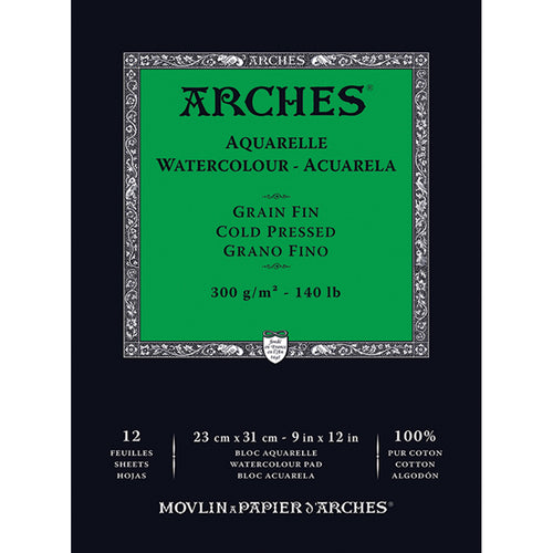Arches Watercolor Cold Pressed Paper Pad 9"X12"
