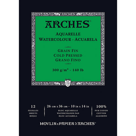 Arches Watercolor Cold Pressed Paper Pad 10"X14"