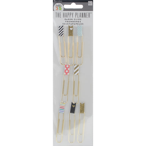 Happy Planner Paperclips W/Flags 8/Pkg