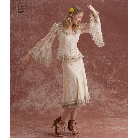 Simplicity Karen Fleisch Misses Lace Tops Skirts Costumes