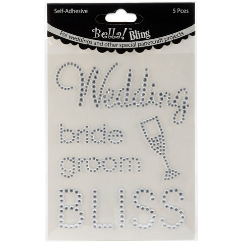 Bella! Wedding Self-Adhesive Bling Words 5/Pkg