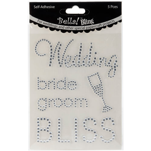 Bella! Wedding Self-Adhesive Bling Words 5/Pkg