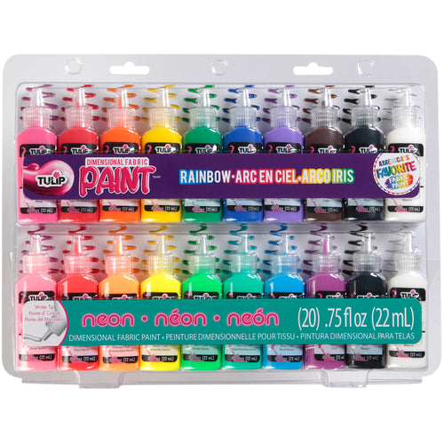 Tulip Dimensional Fabric Paint Set .75oz 20/Pkg