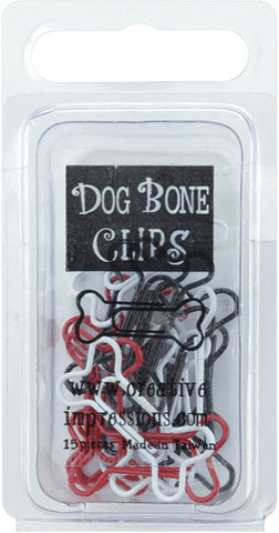 Painted Metal Dog Bone Paper Clips 1.125"X.5" 15/Pkg