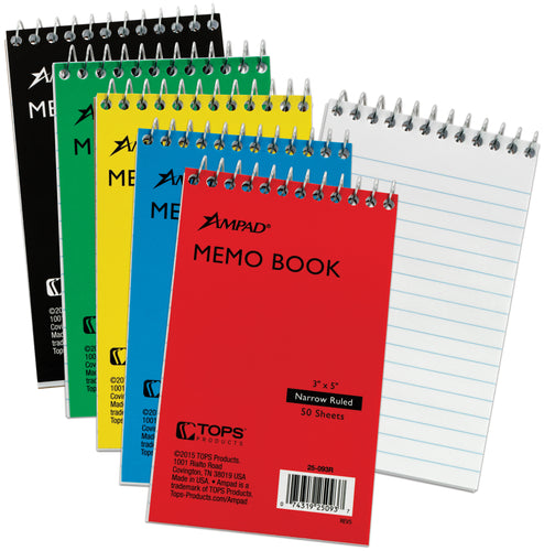 Ampad Narrow Ruled Pocket Book 3"X5" 50 Sheets