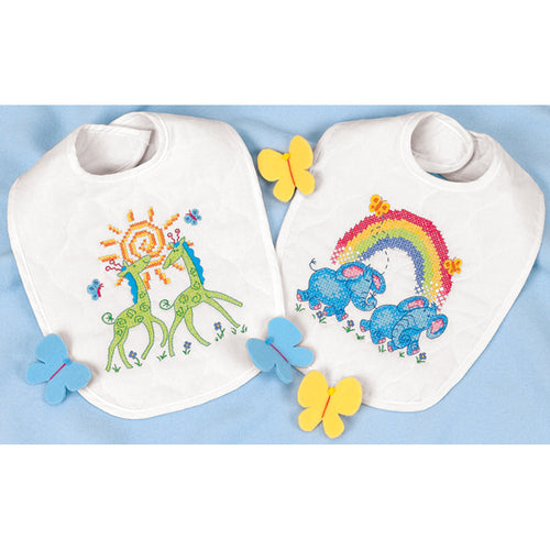 Dimensions/Baby Hugs Stamped Cross Stitch Kit 9"X14" 2/Pkg