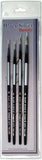 Black Silver Short Handle Brush Set 4/Pkg