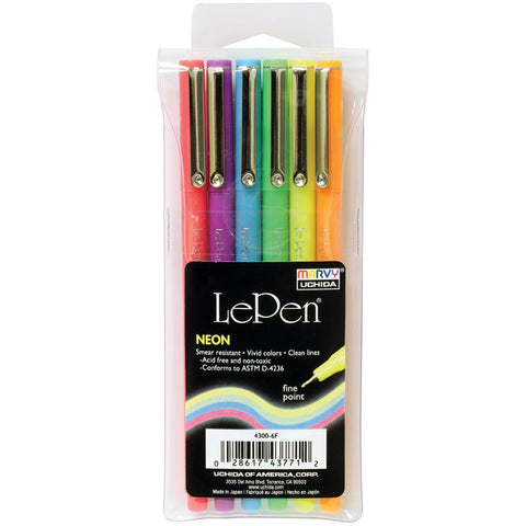 Le Pen Fine Point Neon Set 6/Pkg
