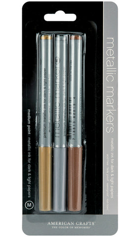 Metallic Markers Medium Point 3/Pkg
