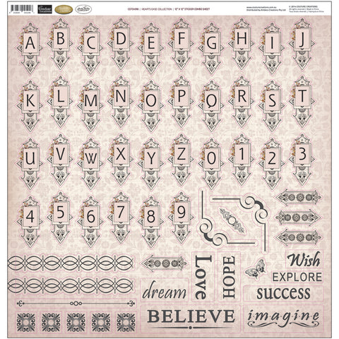 Hearts Ease Stickers 12"X12"