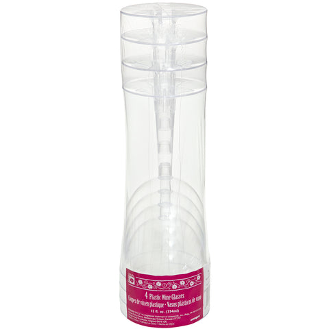 Plastic Wine Glasses 12oz 4/Pkg
