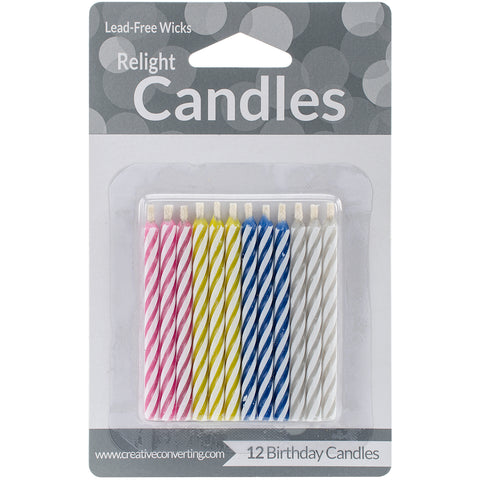 Magic Relight Birthday Candles 2.5" 12/Pkg
