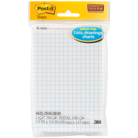 Post-It Super Sticky Notes 3.9"X5.8" 2/Pkg