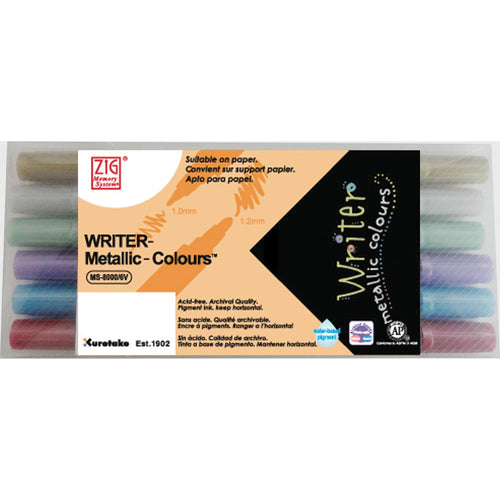 ZIG Memory System Writer Metallic Dual-Tip Markers 6/Pkg