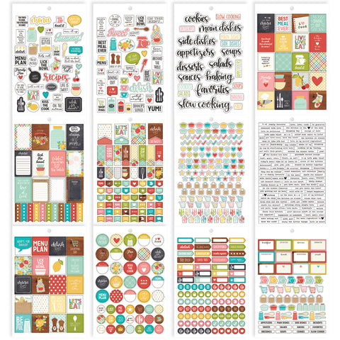 Carpe Diem Recipe A5 Stickers 12/Pkg
