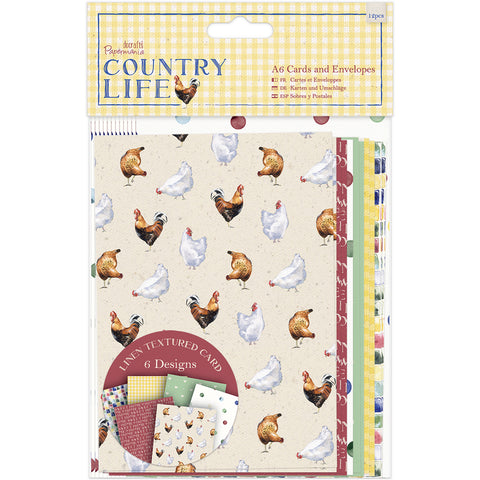 Papermania Country Life Cards W/Envelopes A6 12/Pkg