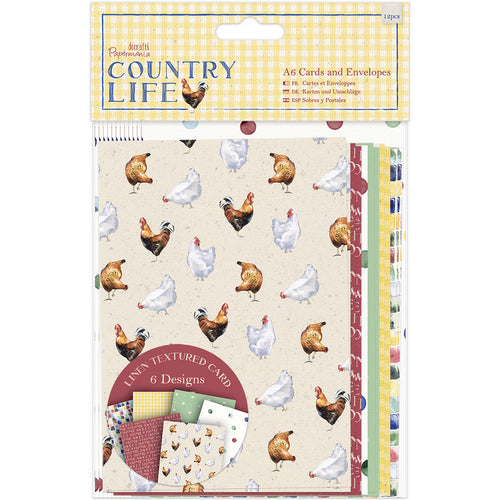 Papermania Country Life Cards W/Envelopes A6 12/Pkg
