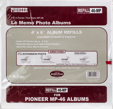 Pioneer 6-Up Refill Pages 6/Pkg