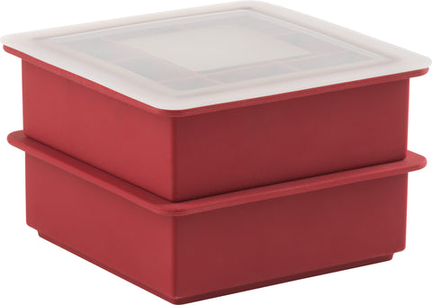 Silicone Ice Cube Trays W/Lid Set Of 2