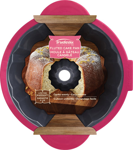 Structure Pro Fluted Cake Pan Gray/Fuchsia