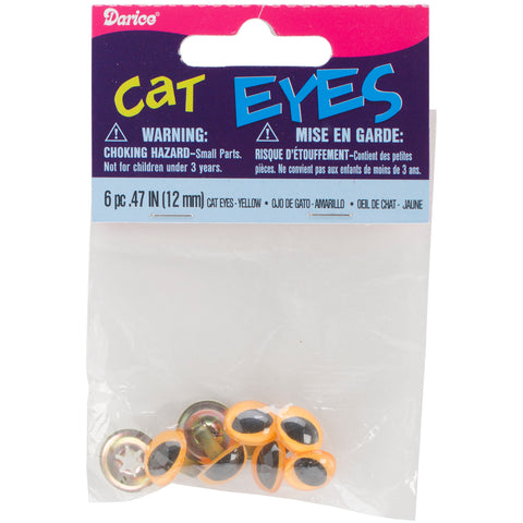 Shank Back Cat Eyes 12mm 6/Pkg