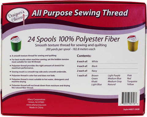 Allary Designer's Choice All Purpose Sewing Thread 24pc