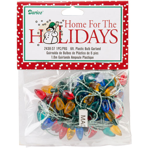 Plastic Christmas Tree Bulbs 6' Garland