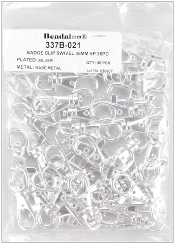 Badge Clips W/Swivel 36/Pkg