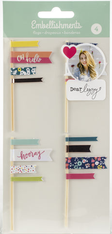 Dear Lizzy Layered Flags 4/Pkg