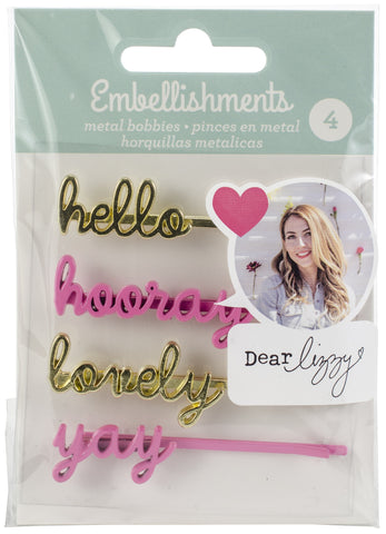 Dear Lizzy Metal Bobbies 4/Pkg