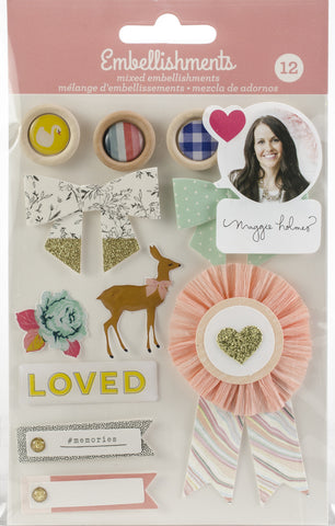 Maggie Holmes Mixed Embellishments 12/Pkg