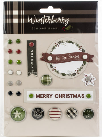 Winterberry Decorative Brads 24/Pkg
