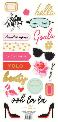 Gal Meets Glam Chipboard Elements 6"X12" 2/Pkg