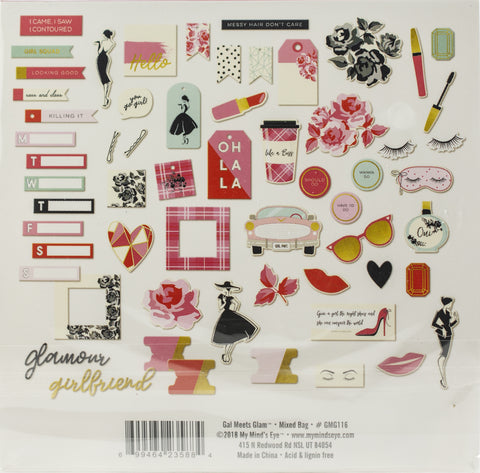 Gal Meets Glam Mixed Bag Cardstock Die-Cuts 60/Pkg