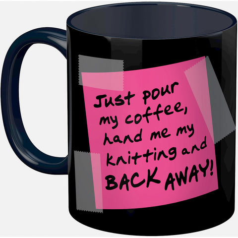 K1C2 Knit Happy Back Away Mug 11oz