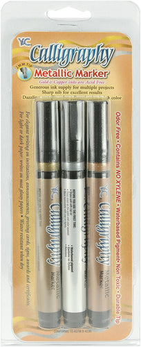 Calligraphy Metallic Markers 2mm 3/Pkg