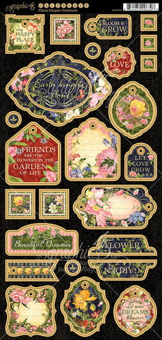Floral Shoppe Chipboard Die-Cuts 6"X12" Sheet