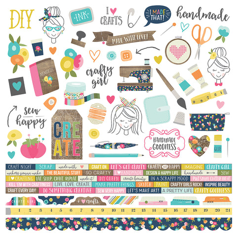 Crafty Girl Cardstock Stickers 12"X12"