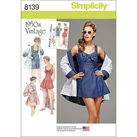 Simplicity Misses 1950S Vintage Bathing Dress & Beach Coat