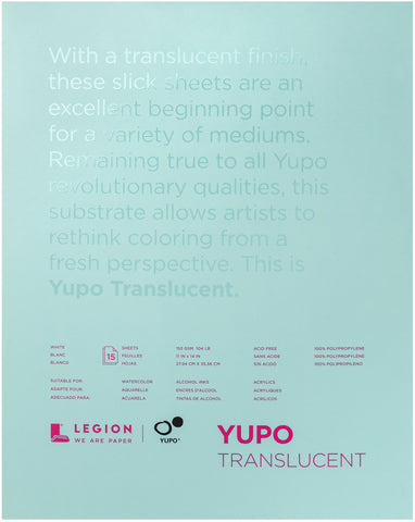 Yupo Paper 11"X14" 15 Sheets/Pkg