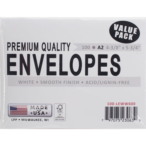 Leader A2 Envelopes (4.375"X5.75") 100/Pkg