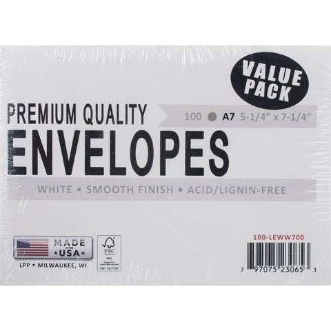 Leader A7 Envelopes (5.25"X7.25") 100/Pkg