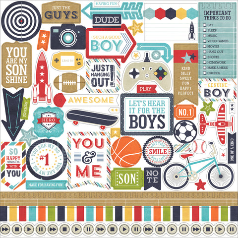 That's My Boy Cardstock Stickers 12"X12"
