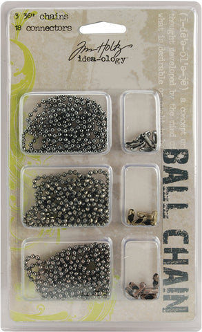 Idea-Ology Metal Ball Chains 36" 3/Pkg Each W/6 Connectors
