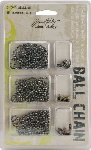 Idea-Ology Metal Ball Chains 36" 3/Pkg Each W/6 Connectors
